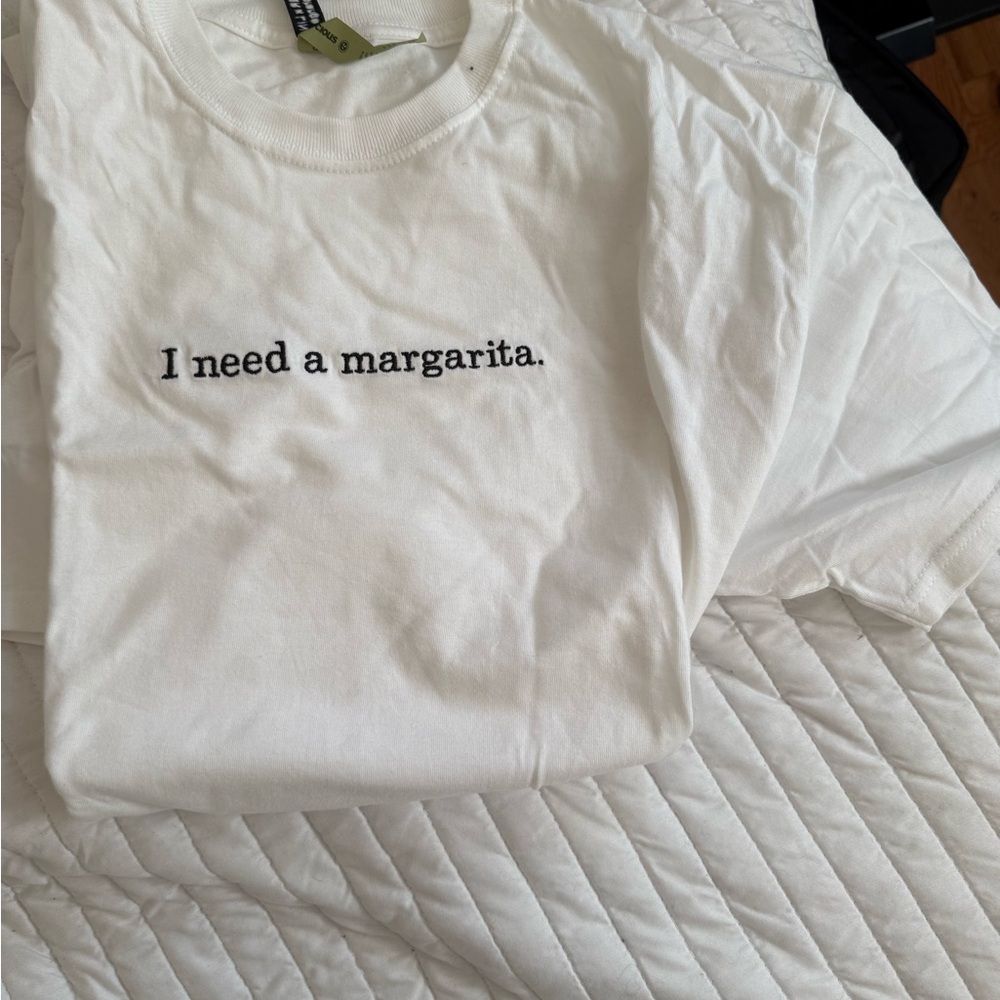 White T-Shirt with Margarita Text